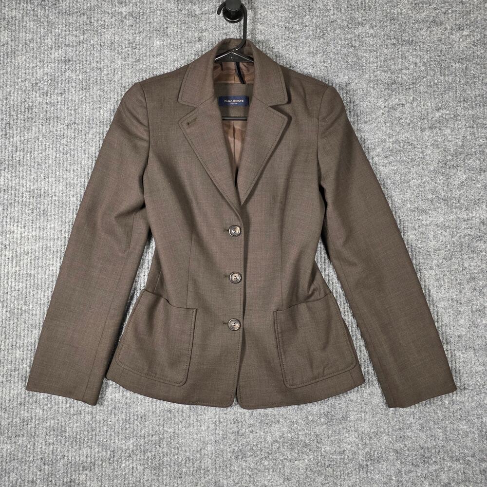Piazza Sempione Brown Wool Blend Blazer Italy‎ Tailored Jacket